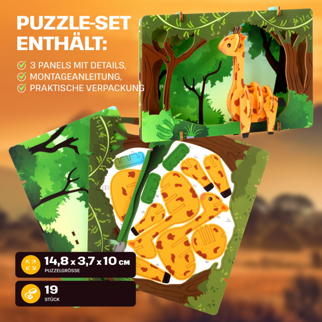 Fotos und Abbildungen von Safari Wonders 3D Puzzle Kit. ESC WELT.