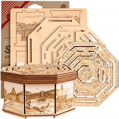 Wooden Secret MAZE BOX 3D PUZZLE BAUSATZ ZUM SELBERBAUEN