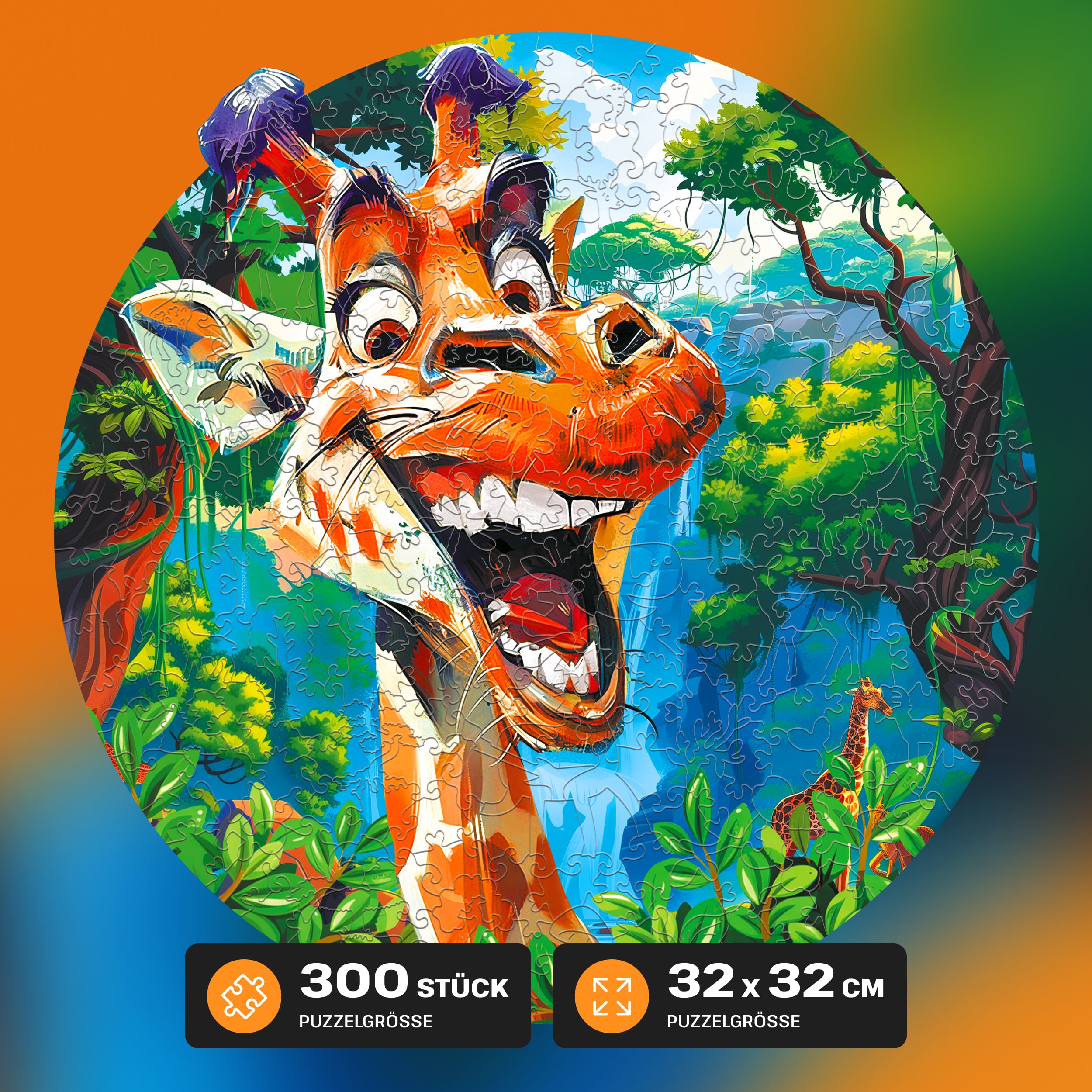 Fotos und Abbildungen von Funny Giraffe Puzzle 300 pieces. ESC WELT.