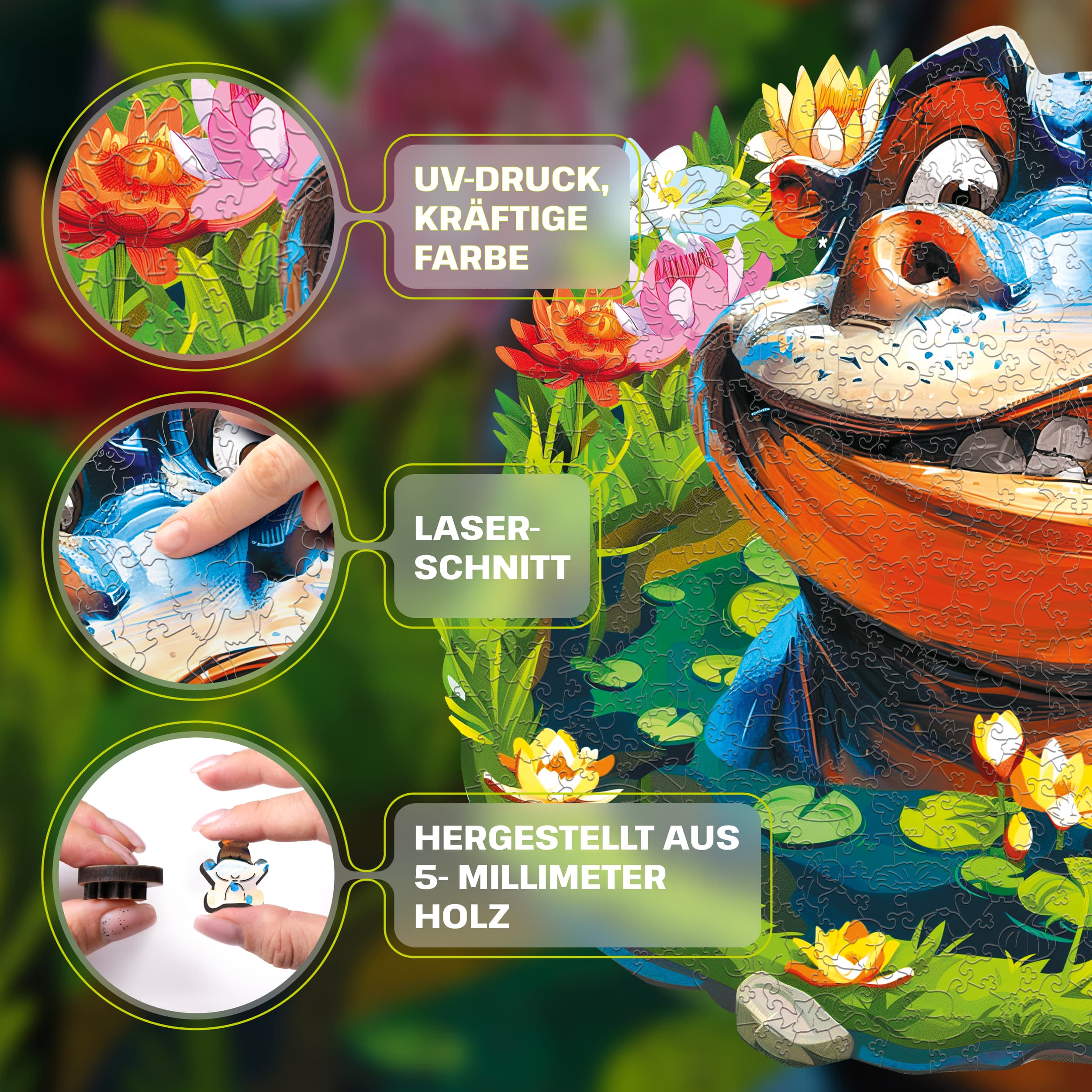 Fotos und Abbildungen von Funny Hippo Puzzle 200 pieces. ESC WELT.