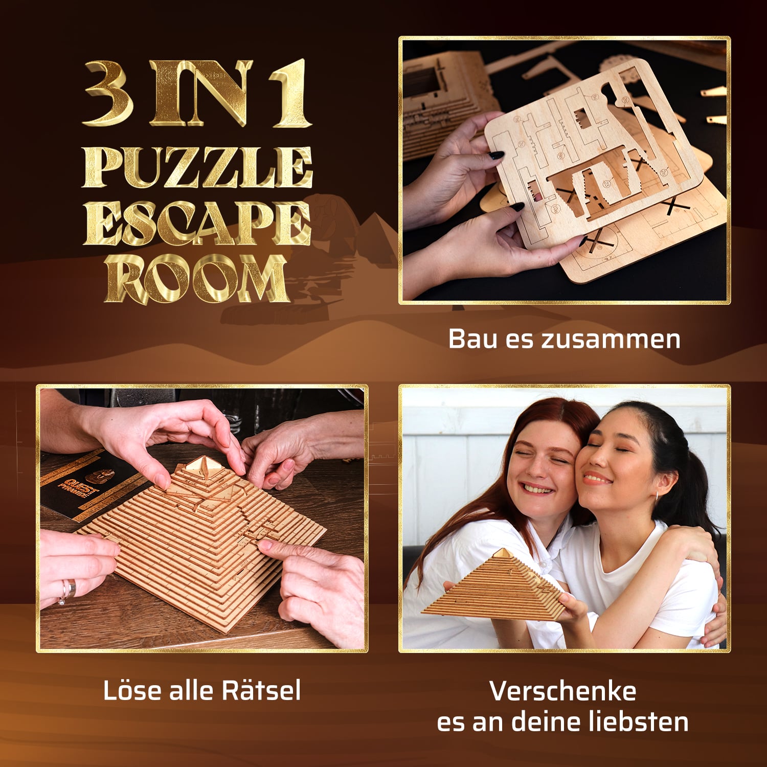 Fotos und Abbildungen von 3D Puzzle Game Quest Pyramid. ESC WELT.